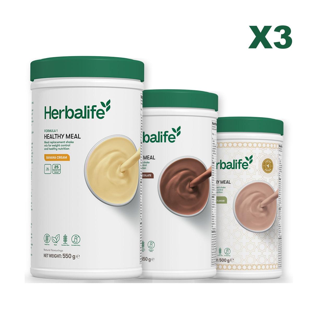 Formula 1 Banana Cream plus 2 flavours of your choice - Chocolate / Dubai Style Chocolate