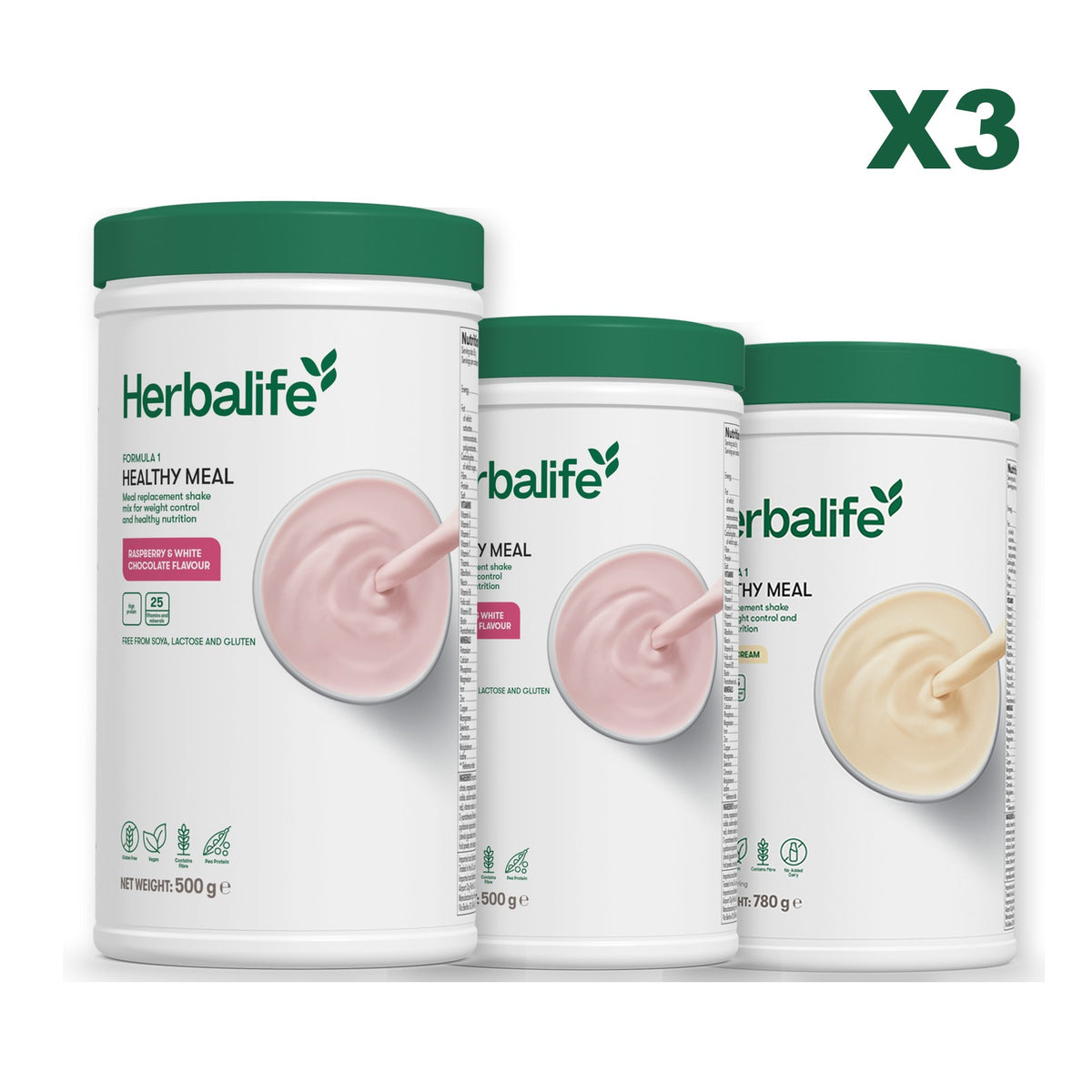 Formula 1 Free From Raspberry and White Chocolate plus 2 flavours of your choice - Free From Raspberry & White Chocolate / Vanilla (Large 780g)