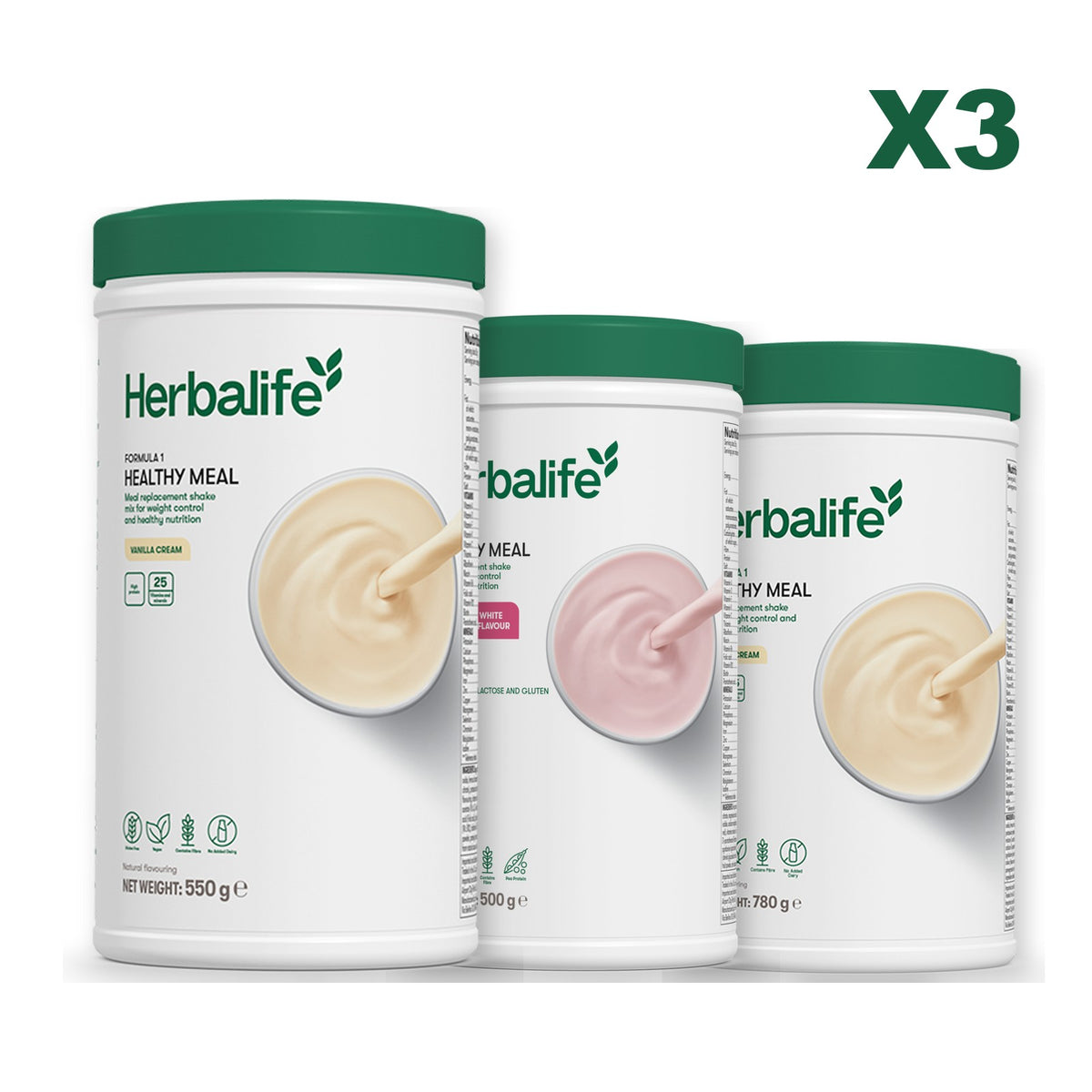 Formula 1 Vanilla plus 2 flavours of your choice - Free From Raspberry & White Chocolate / Vanilla (Large 780g)