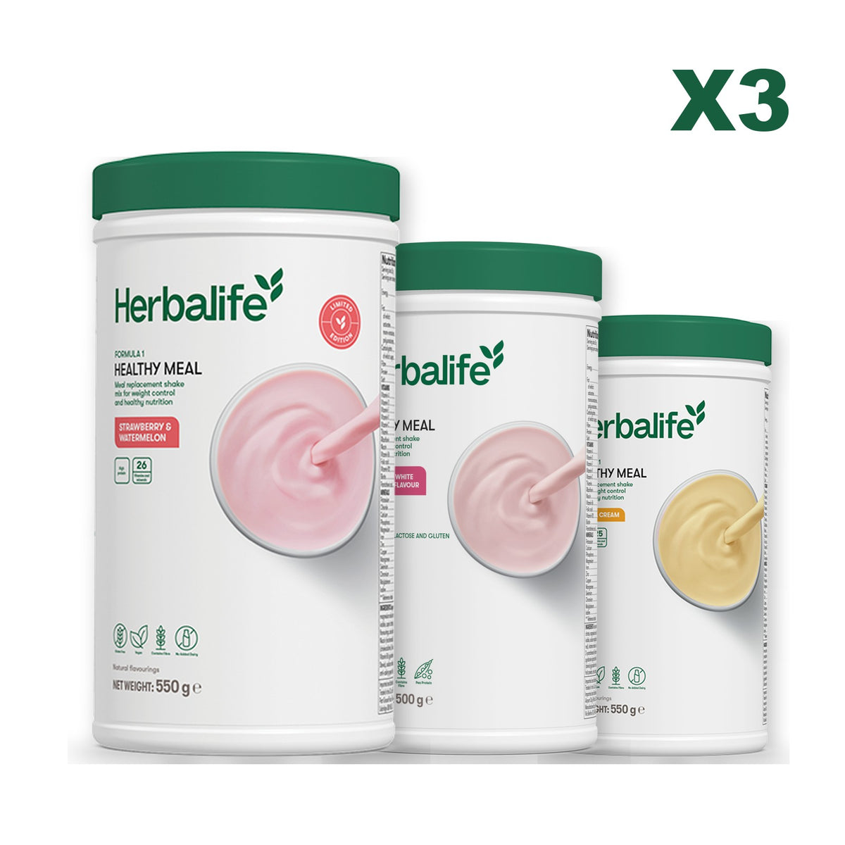 Formula 1 Strawberry Watermelon plus 2 flavours of your choice - Free From Raspberry & White Chocolate / Banana Cream