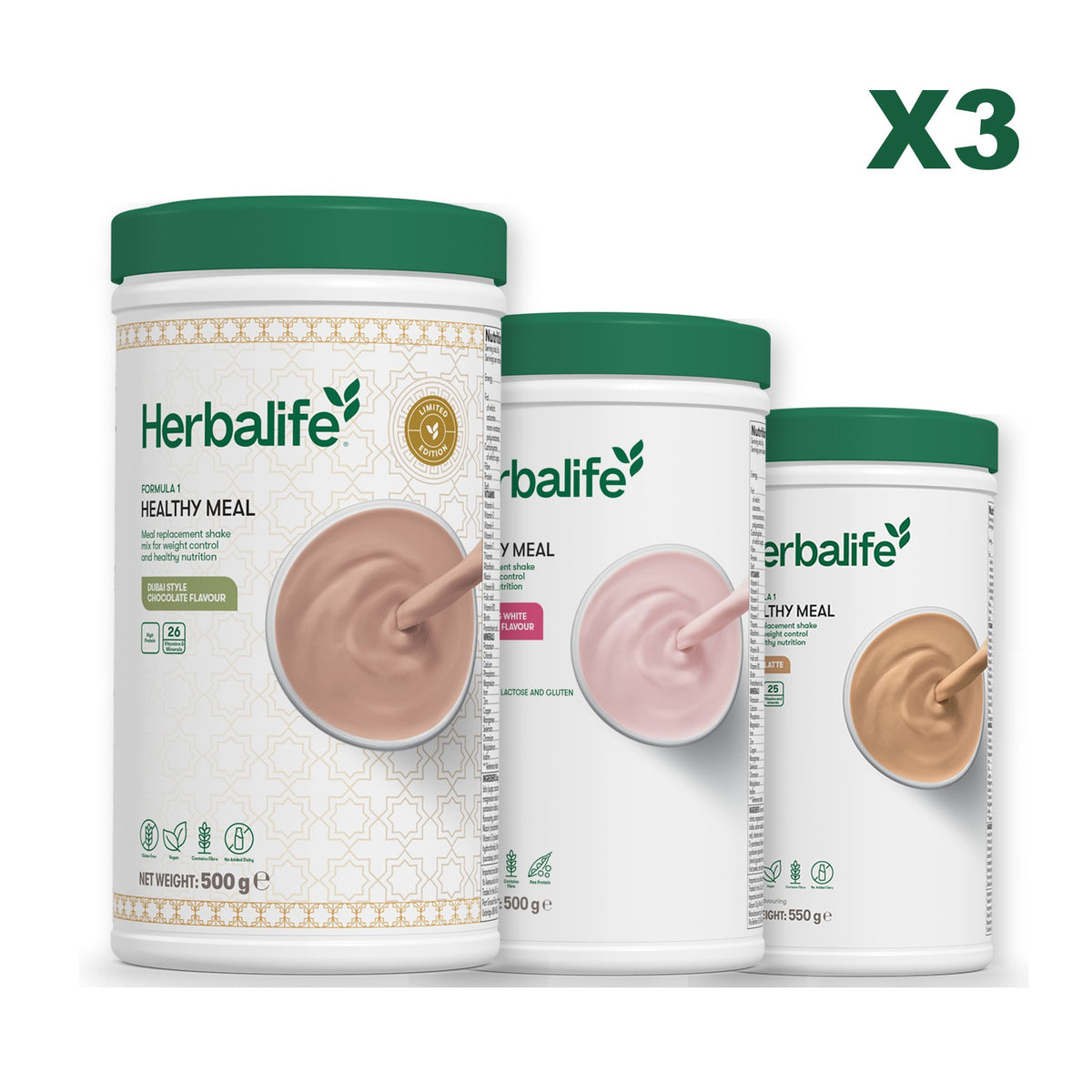 Formula 1 Dubai Style Chocolate plus 2 flavours of your choice - Free From Raspberry & White Chocolate / Cafe Latte