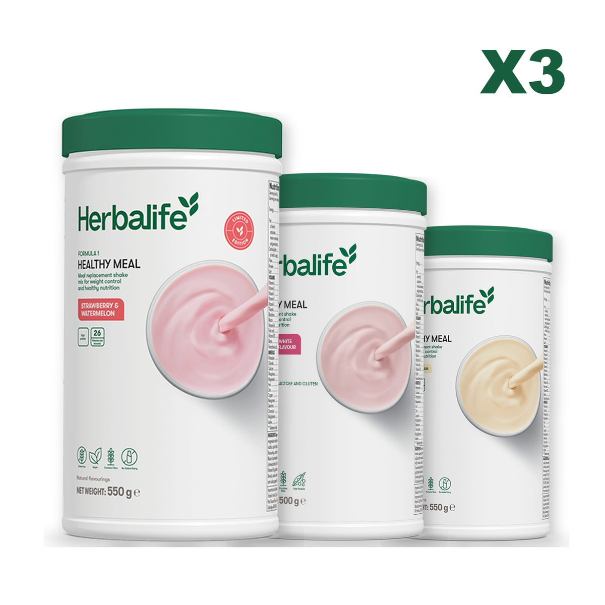 Formula 1 Strawberry Watermelon plus 2 flavours of your choice - Free From Raspberry & White Chocolate / Vanilla