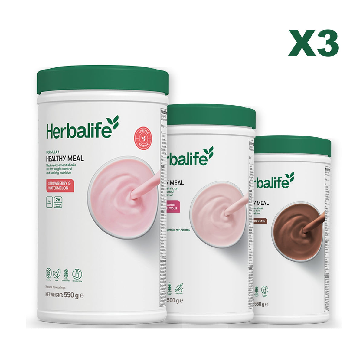 Formula 1 Strawberry Watermelon plus 2 flavours of your choice - Free From Raspberry & White Chocolate / Chocolate
