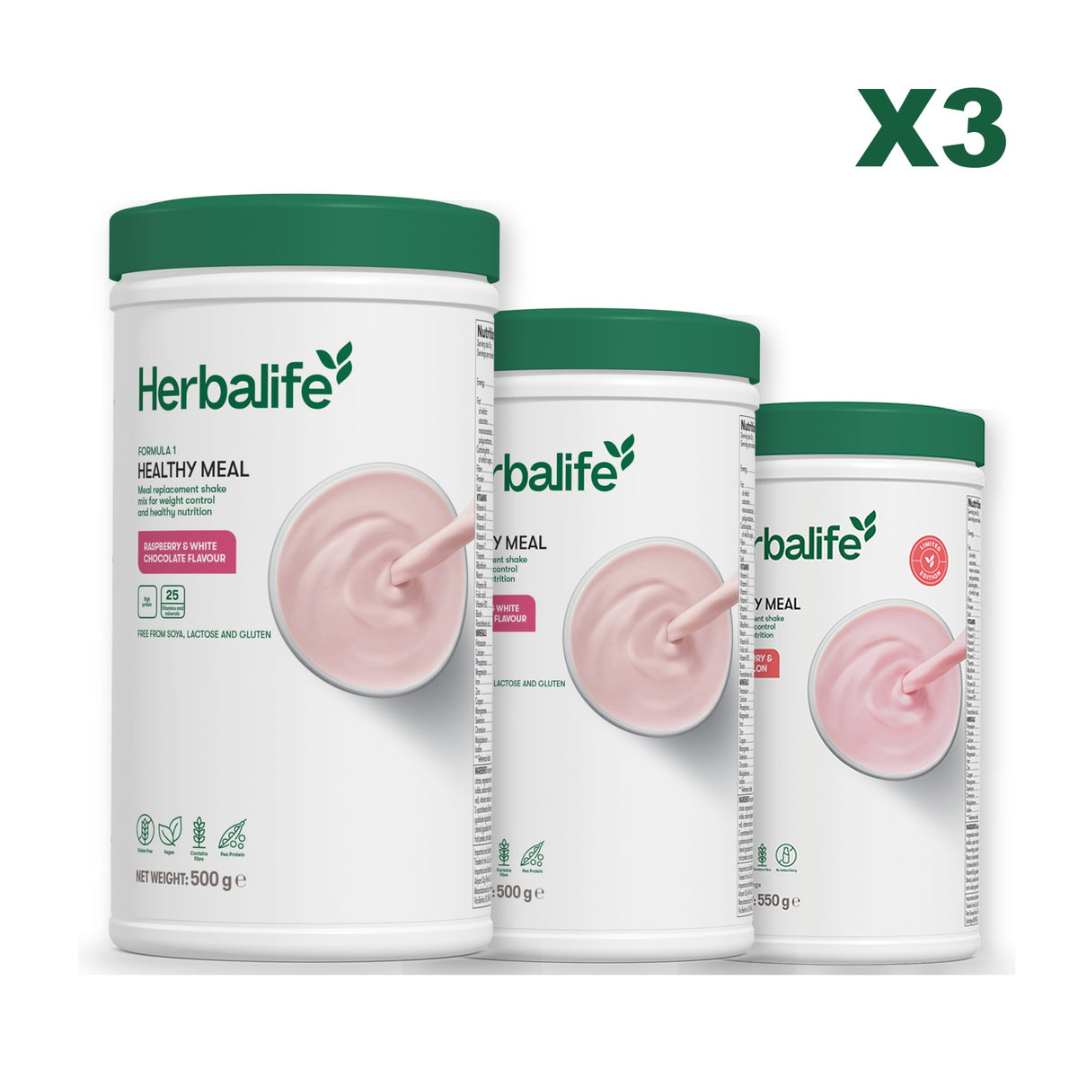 Formula 1 Free From Raspberry and White Chocolate plus 2 flavours of your choice - Free From Raspberry & White Chocolate / Strawberry Watermelon