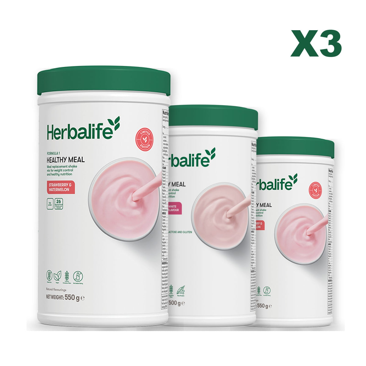 Formula 1 Strawberry Watermelon plus 2 flavours of your choice - Free From Raspberry & White Chocolate / Strawberry Watermelon