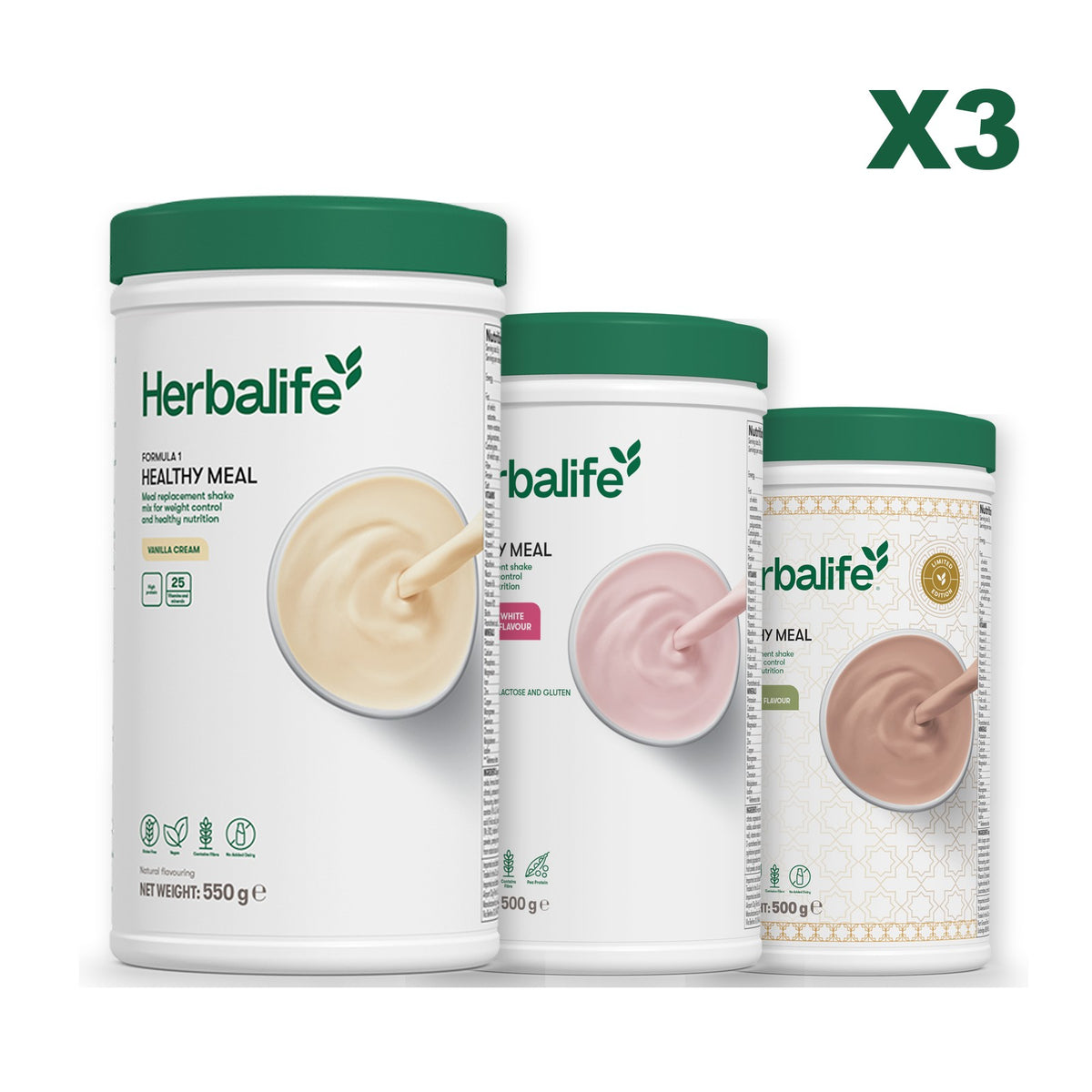 Formula 1 Vanilla plus 2 flavours of your choice - Free From Raspberry & White Chocolate / Dubai Style Chocolate