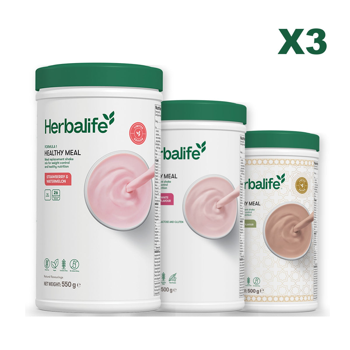 Formula 1 Strawberry Watermelon plus 2 flavours of your choice - Free From Raspberry & White Chocolate / Dubai Style Chocolate