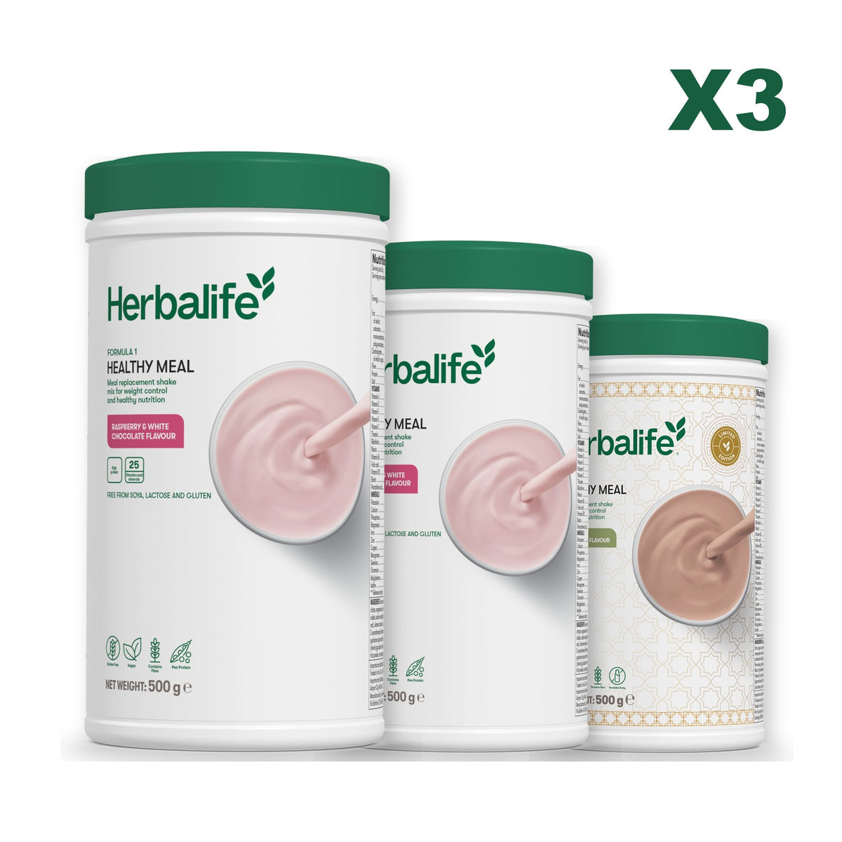 Formula 1 Free From Raspberry and White Chocolate plus 2 flavours of your choice - Free From Raspberry & White Chocolate / Dubai Style Chocolate