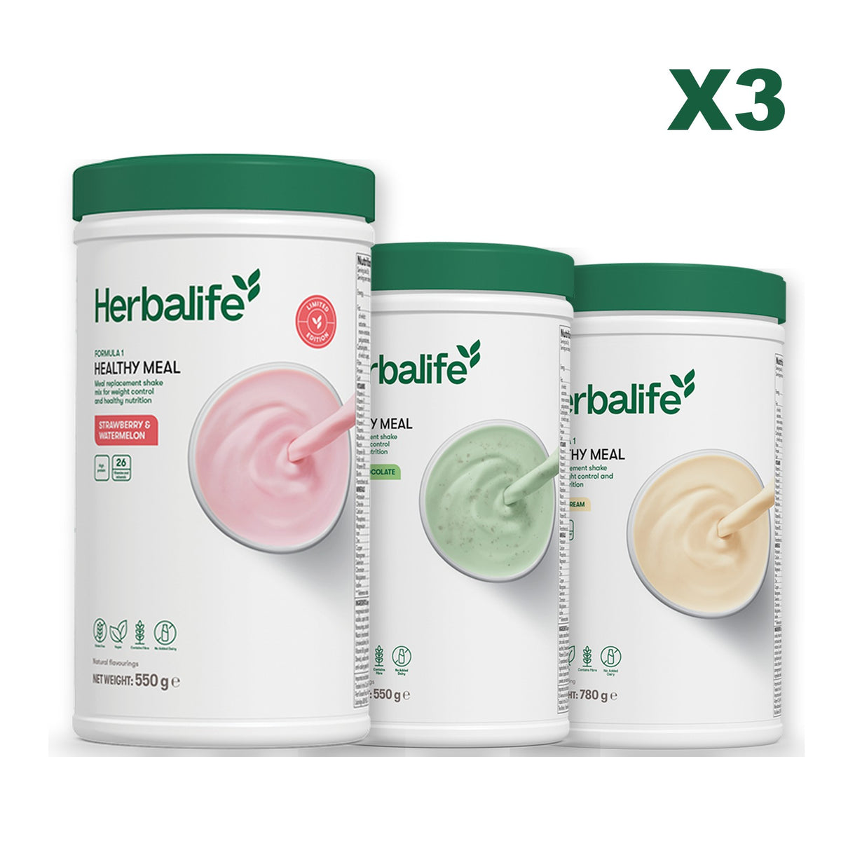 Formula 1 Strawberry Watermelon plus 2 flavours of your choice - Mint Chocolate / Vanilla (Large 780g)