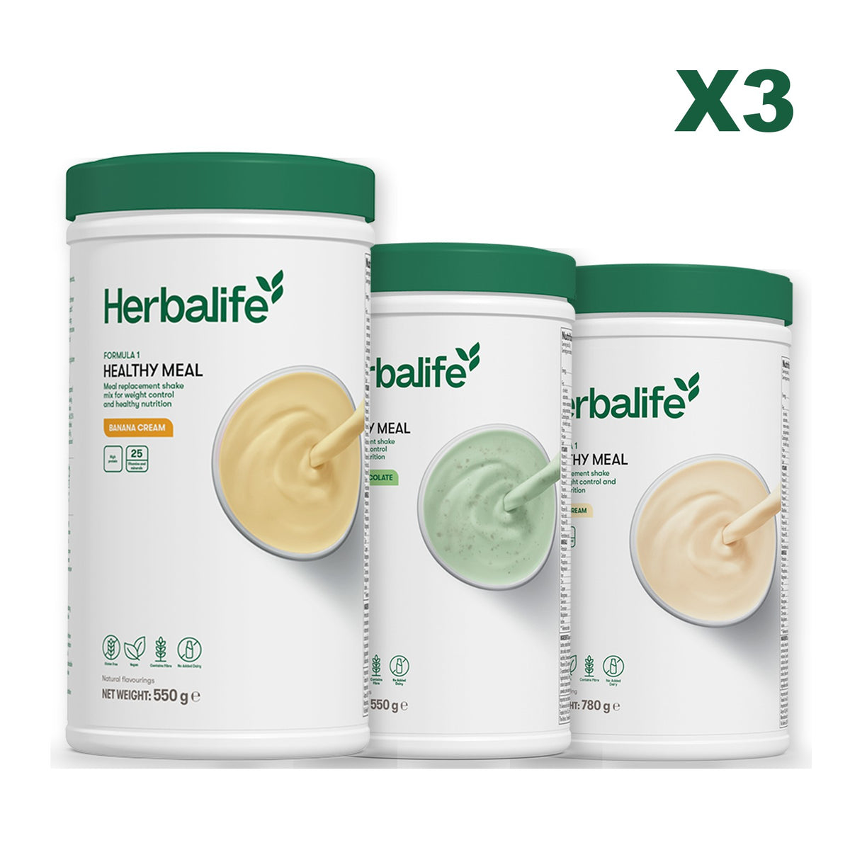 Formula 1 Banana Cream plus 2 flavours of your choice - Mint Chocolate / Vanilla (Large 780g)
