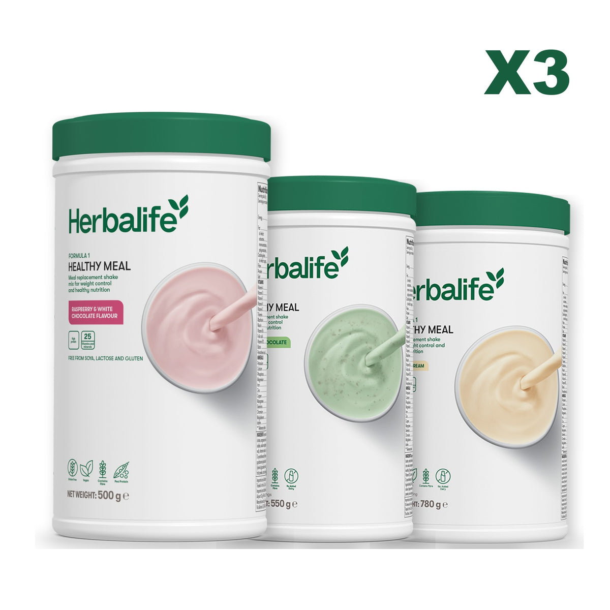 Formula 1 Free From Raspberry and White Chocolate plus 2 flavours of your choice - Mint Chocolate / Vanilla (Large 780g)