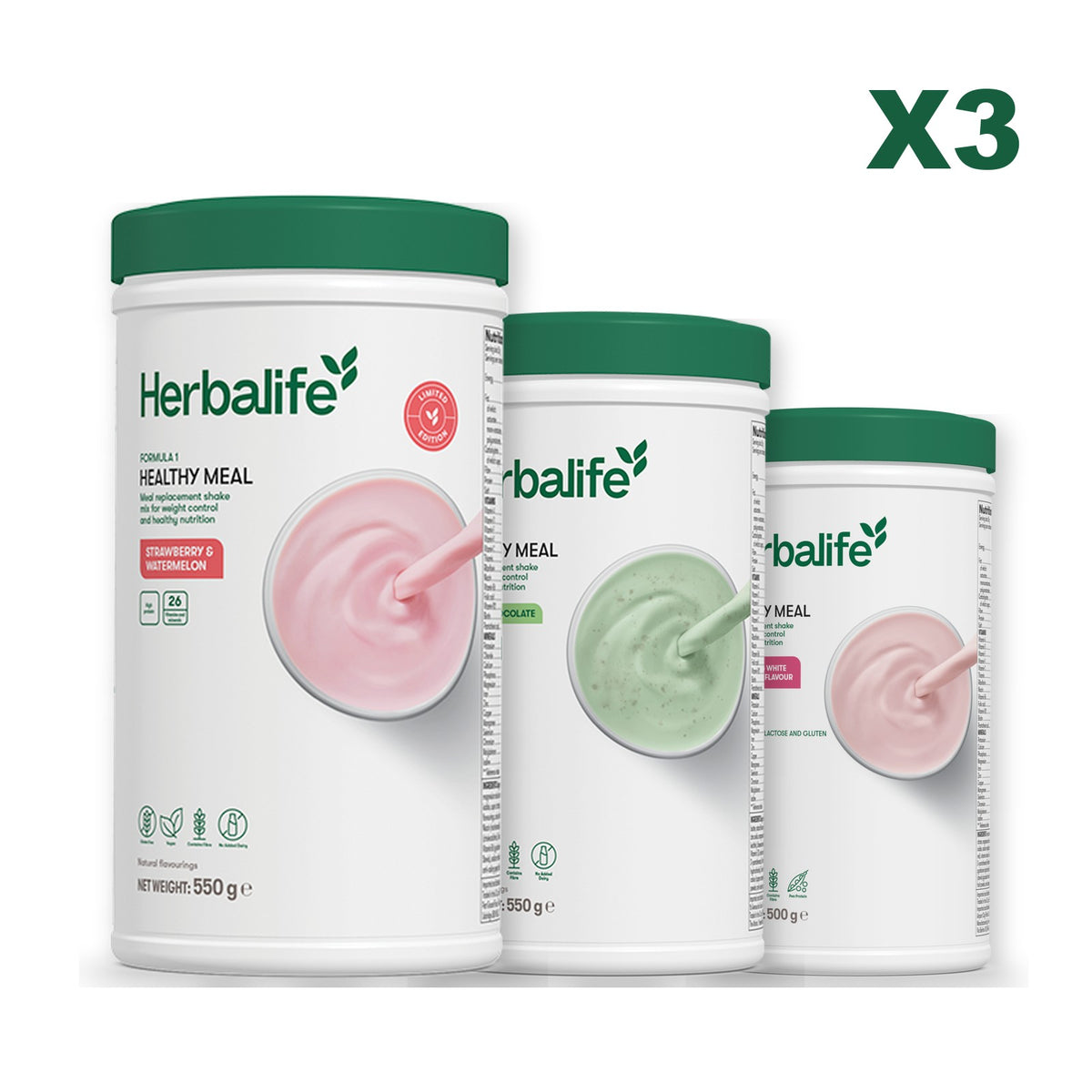 Formula 1 Strawberry Watermelon plus 2 flavours of your choice - Mint Chocolate / Free From Raspberry & White Chocolate