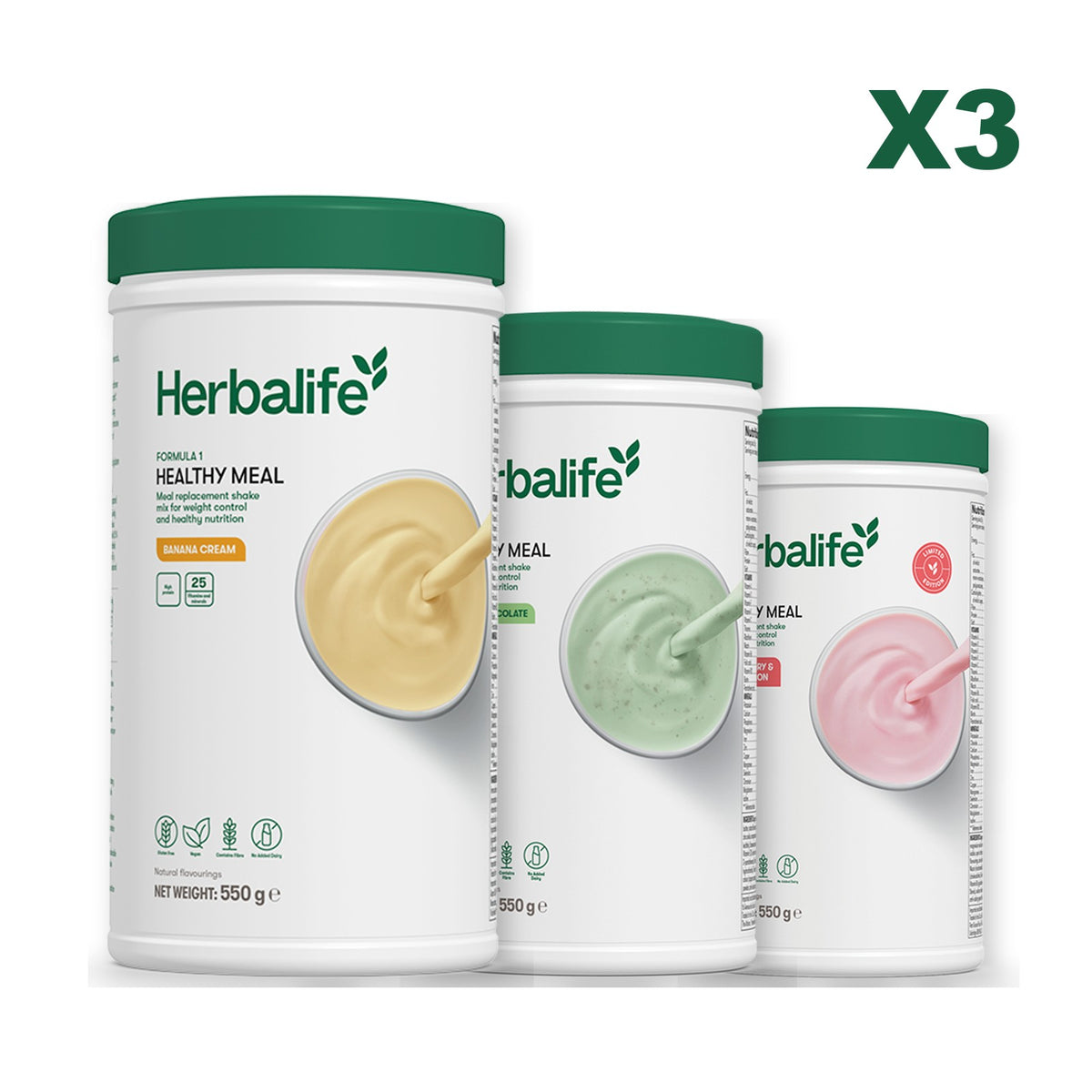 Formula 1 Banana Cream plus 2 flavours of your choice - Mint Chocolate / Strawberry Watermelon