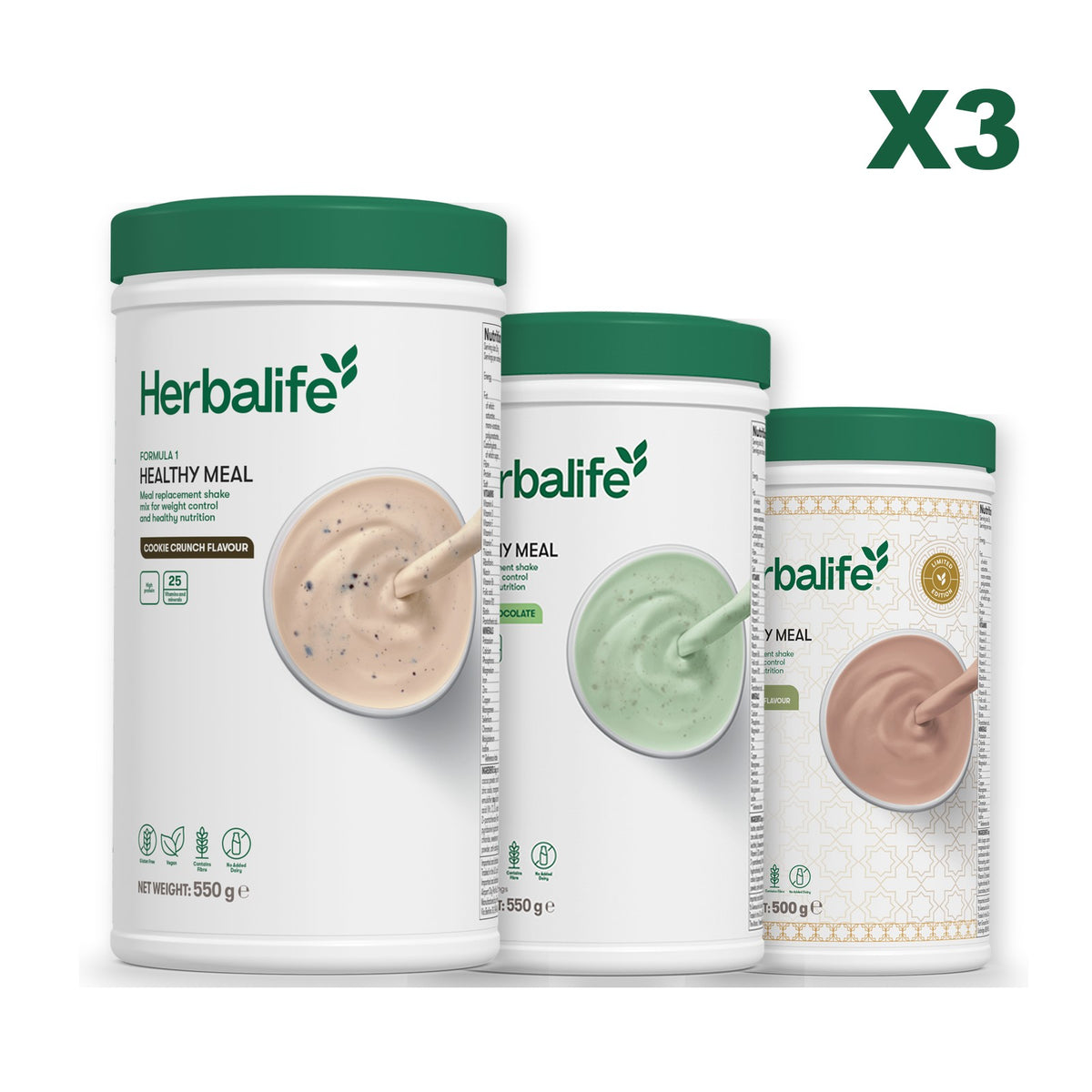 Formula 1 Cookie Crunch plus 2 flavours of your choice - Mint Chocolate / Dubai Style Chocolate