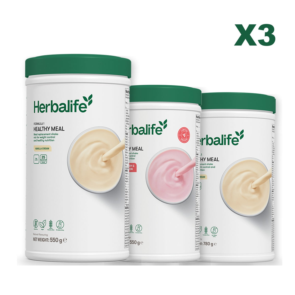 Formula 1 Vanilla plus 2 flavours of your choice - Strawberry Watermelon / Vanilla (Large 780g)