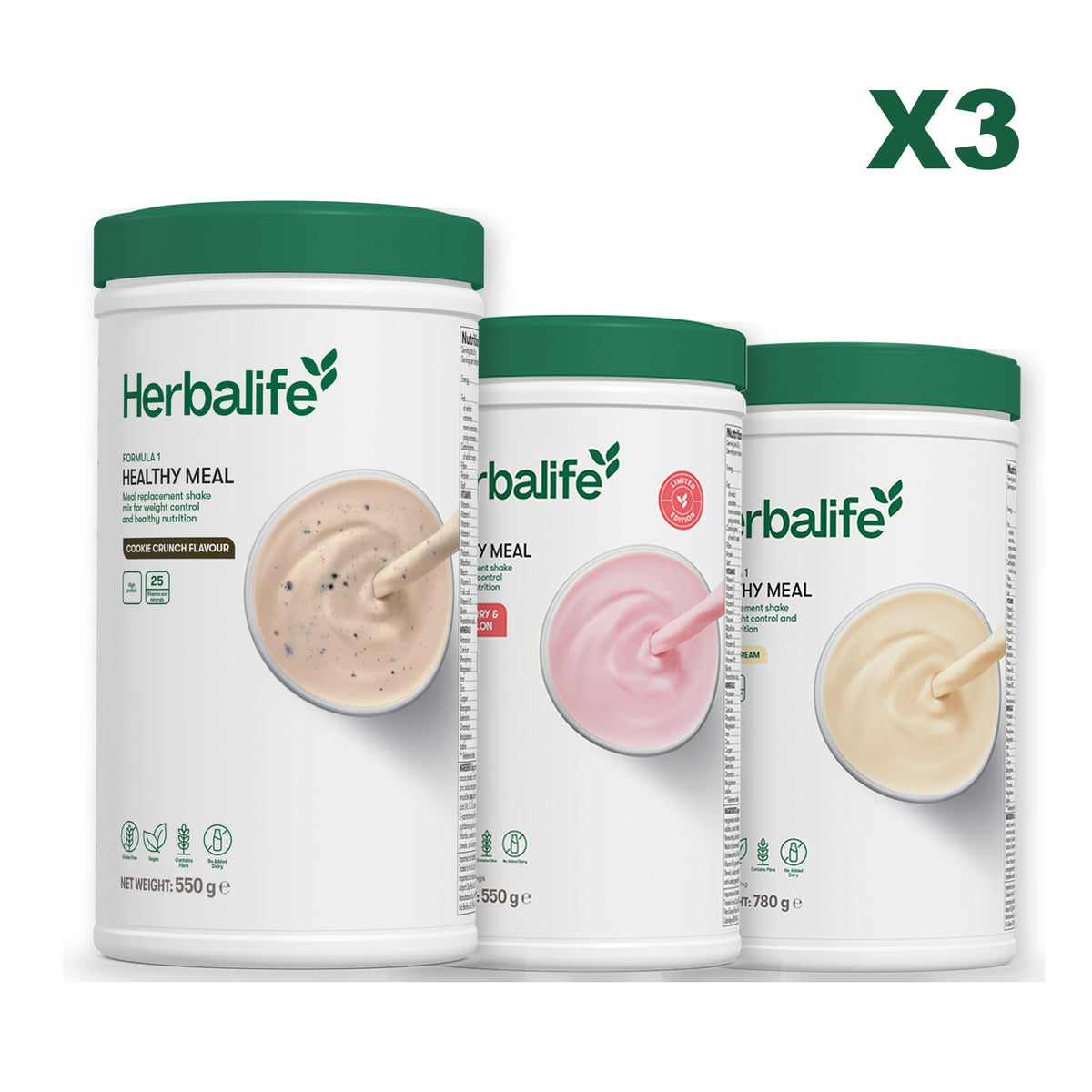 Formula 1 Cookie Crunch plus 2 flavours of your choice - Strawberry Watermelon / Vanilla (Large 780g)