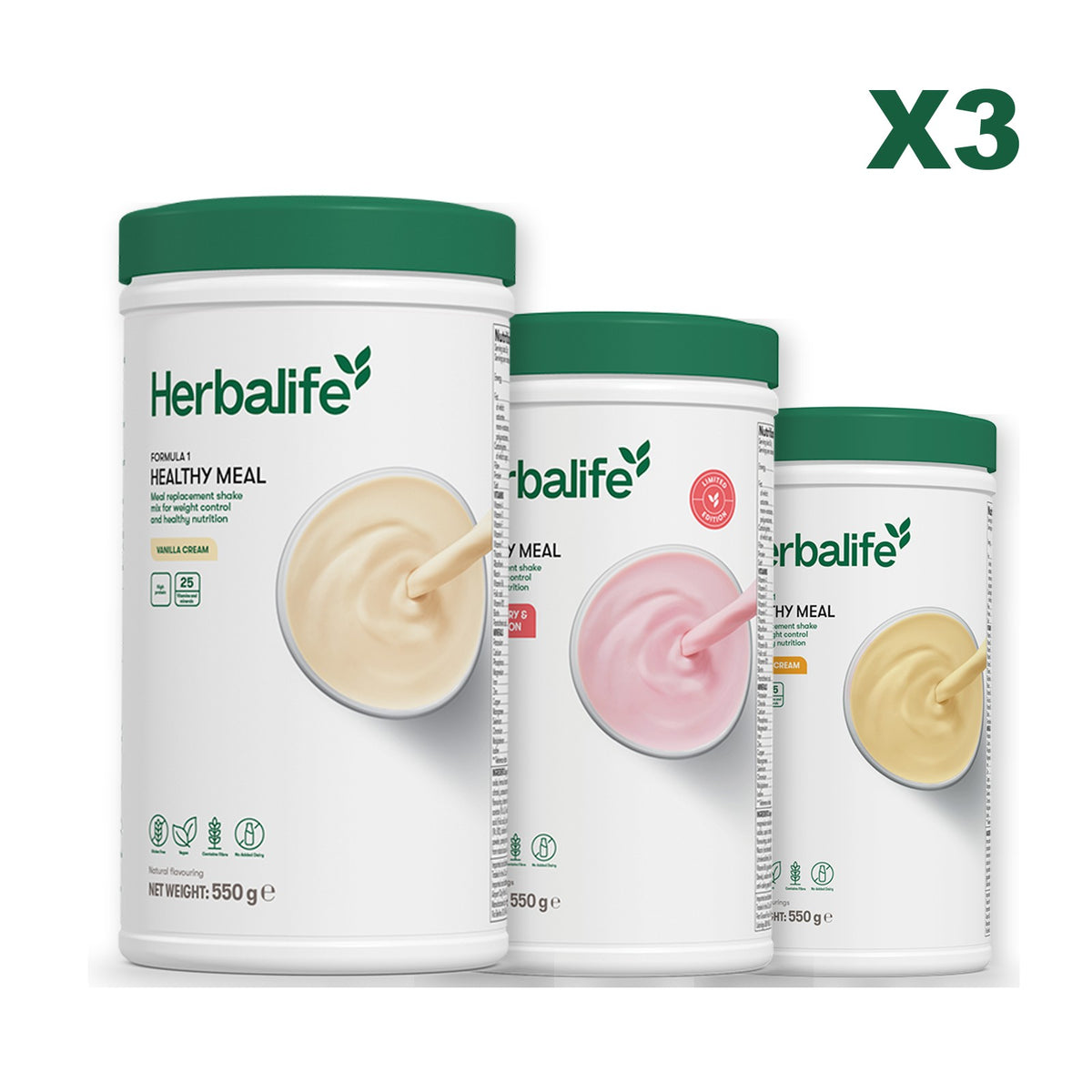 Formula 1 Vanilla plus 2 flavours of your choice - Strawberry Watermelon / Banana Cream