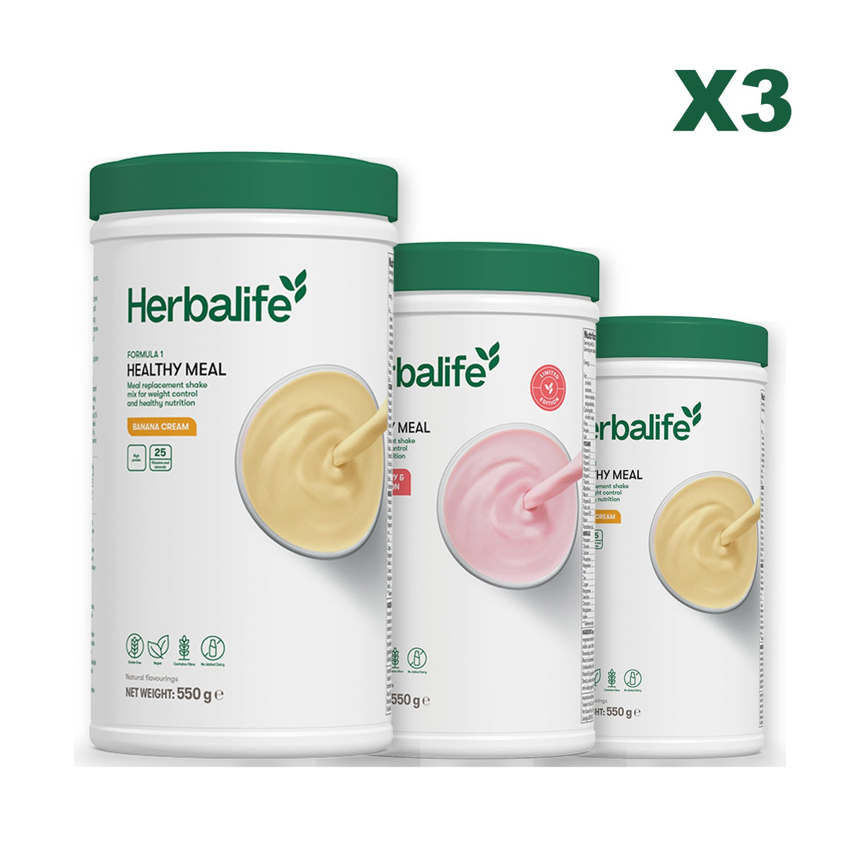 Formula 1 Banana Cream plus 2 flavours of your choice - Strawberry Watermelon / Banana Cream
