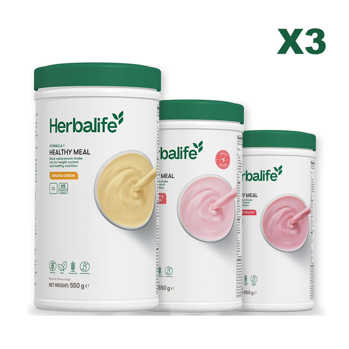 Formula 1 Banana Cream plus 2 flavours of your choice - Strawberry Watermelon / Strawberry