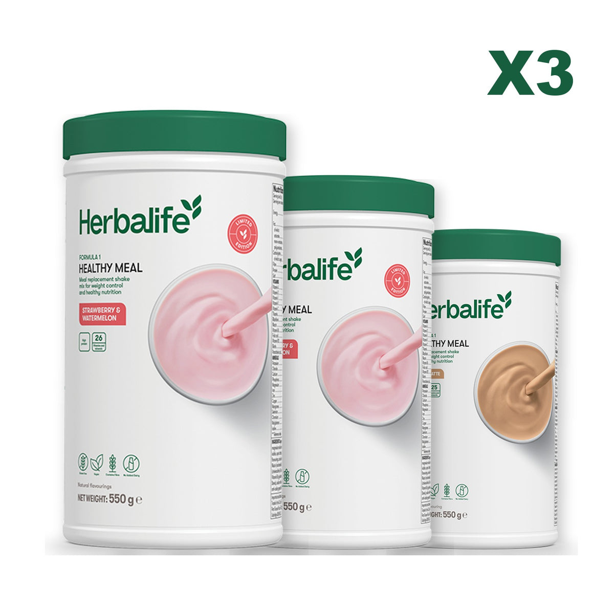 Formula 1 Strawberry Watermelon plus 2 flavours of your choice - Strawberry Watermelon / Cafe Latte