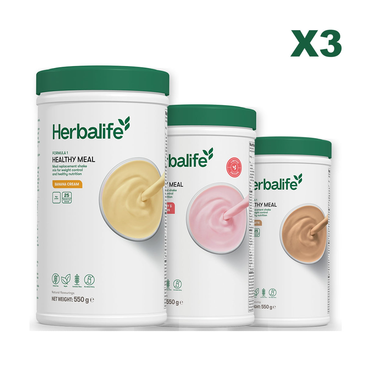 Formula 1 Banana Cream plus 2 flavours of your choice - Strawberry Watermelon / Cafe Latte