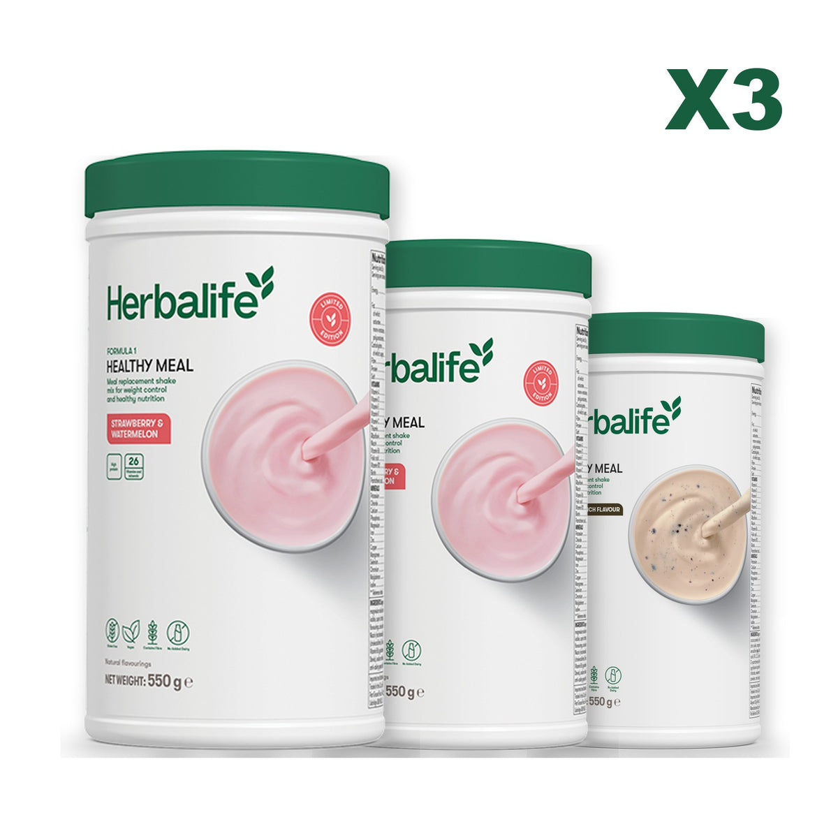 Formula 1 Strawberry Watermelon plus 2 flavours of your choice - Strawberry Watermelon / Cookie Crunch