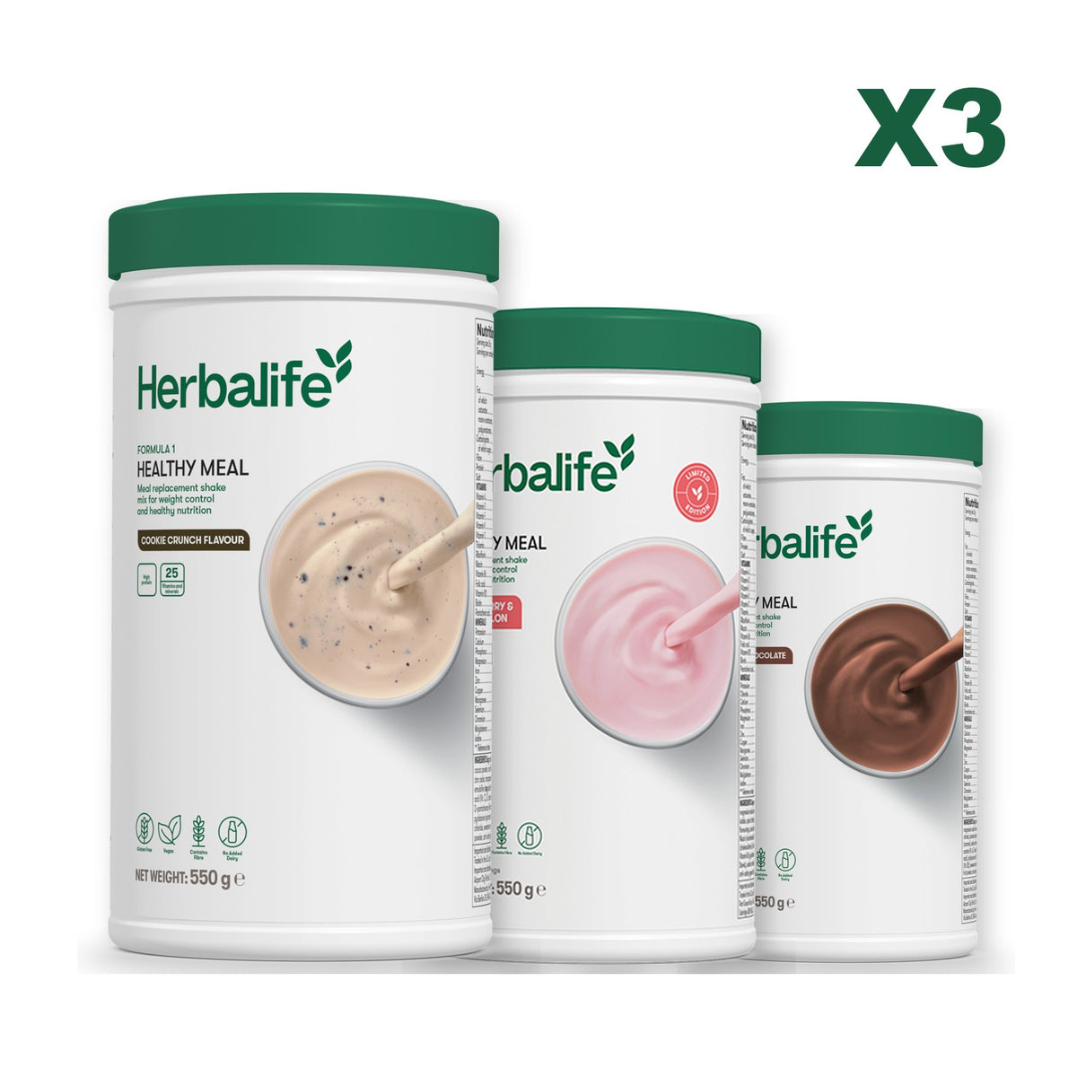 Formula 1 Cookie Crunch plus 2 flavours of your choice - Strawberry Watermelon / Chocolate
