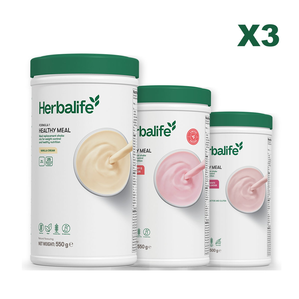Formula 1 Vanilla plus 2 flavours of your choice - Strawberry Watermelon / Free From Raspberry & White Chocolate
