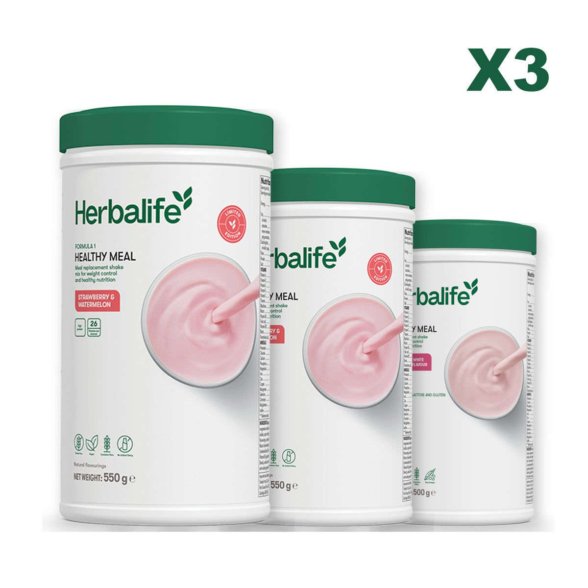 Formula 1 Strawberry Watermelon plus 2 flavours of your choice - Strawberry Watermelon / Free From Raspberry & White Chocolate