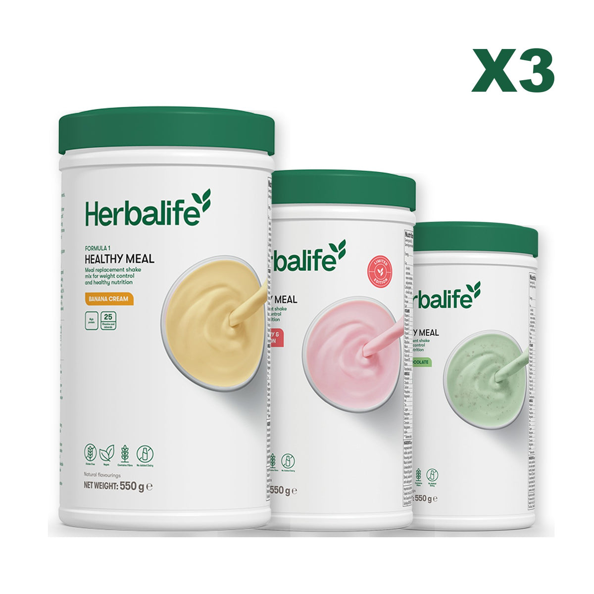 Formula 1 Banana Cream plus 2 flavours of your choice - Strawberry Watermelon / Mint Chocolate