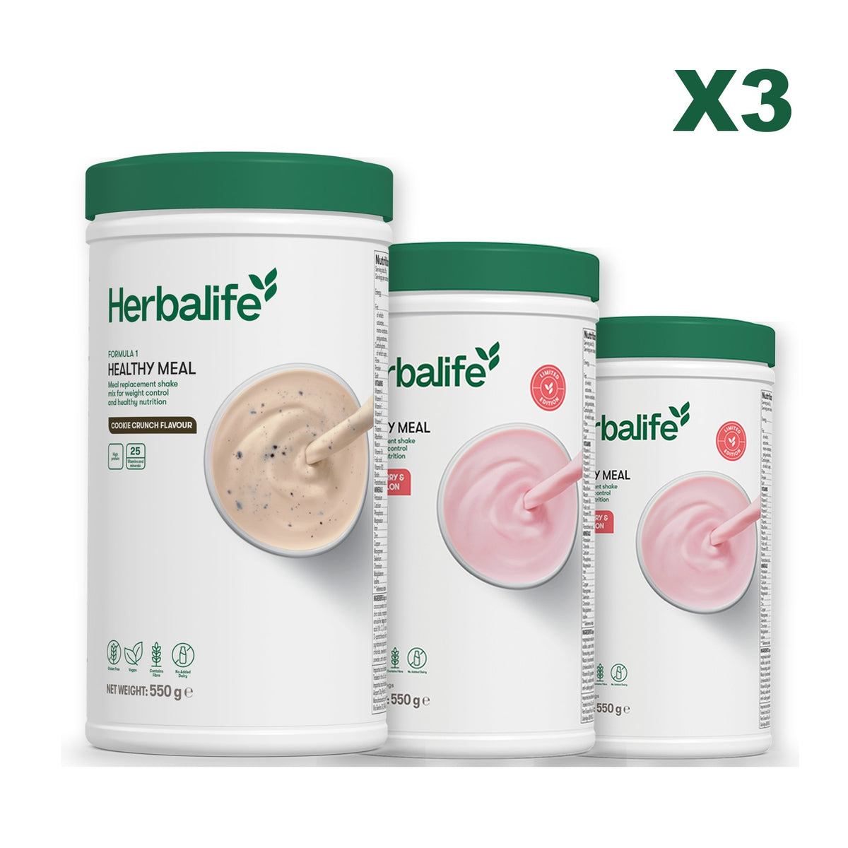 Formula 1 Cookie Crunch plus 2 flavours of your choice - Strawberry Watermelon / Strawberry Watermelon