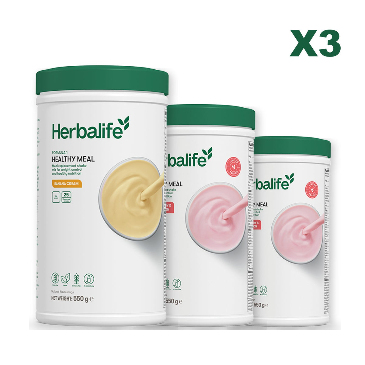 Formula 1 Banana Cream plus 2 flavours of your choice - Strawberry Watermelon / Strawberry Watermelon