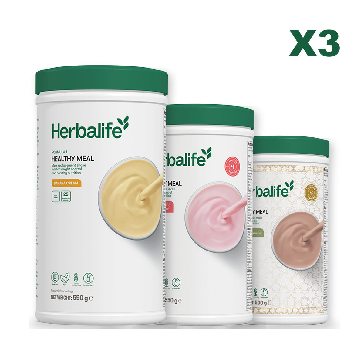Formula 1 Banana Cream plus 2 flavours of your choice - Strawberry Watermelon / Dubai Style Chocolate
