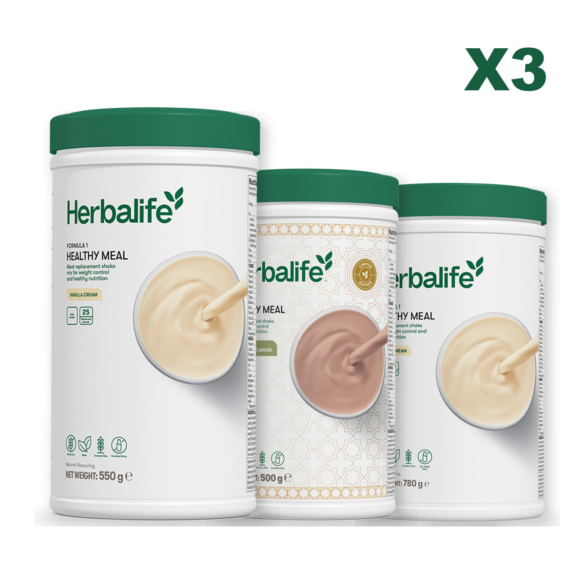 Formula 1 Vanilla plus 2 flavours of your choice - Dubai Style Chocolate / Vanilla (Large 780g)