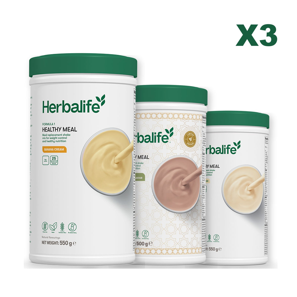 Formula 1 Banana Cream plus 2 flavours of your choice - Dubai Style Chocolate / Vanilla
