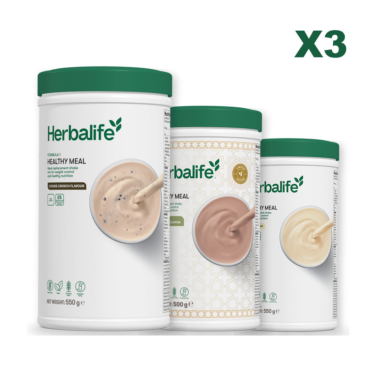 Formula 1 Cookie Crunch plus 2 flavours of your choice - Dubai Style Chocolate / Vanilla