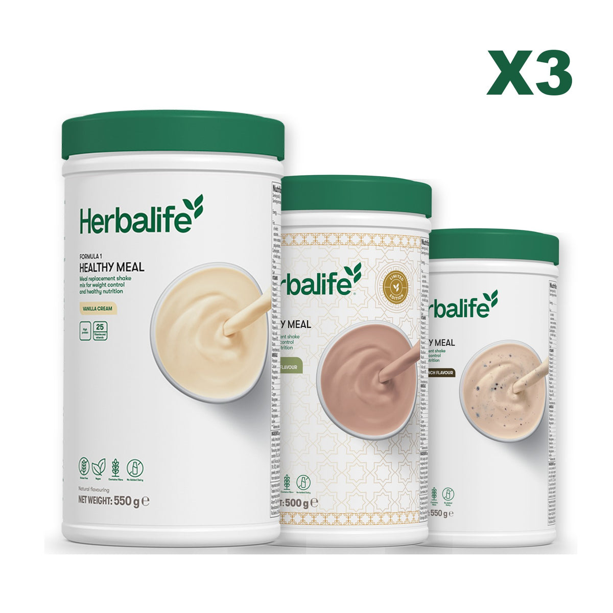 Formula 1 Vanilla plus 2 flavours of your choice - Dubai Style Chocolate / Cookie Crunch