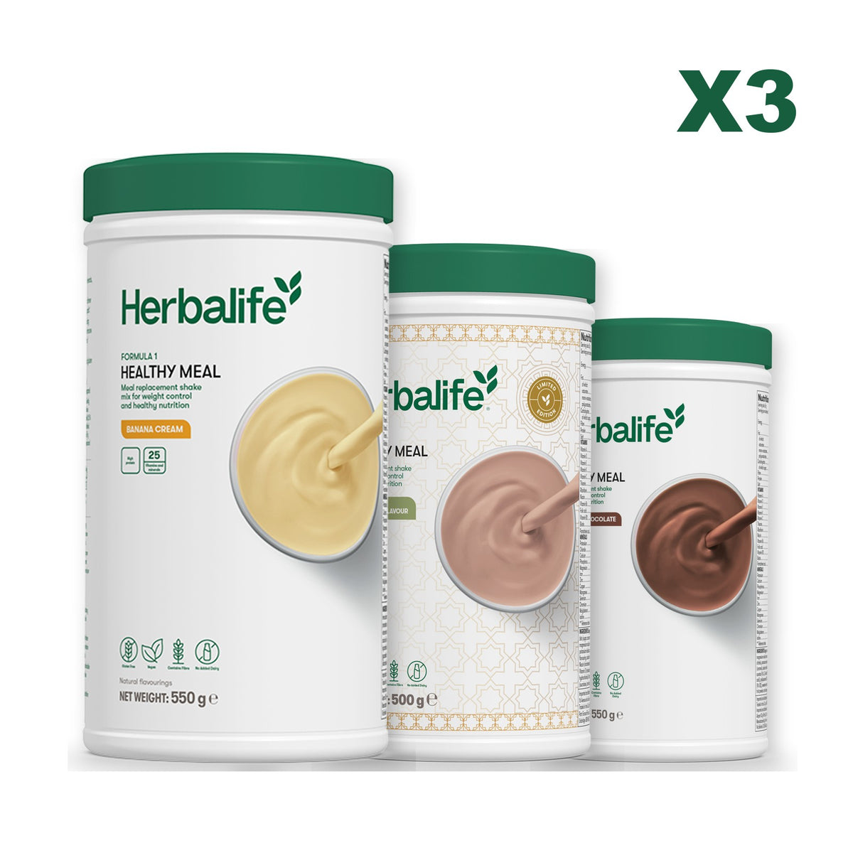 Formula 1 Banana Cream plus 2 flavours of your choice - Dubai Style Chocolate / Chocolate