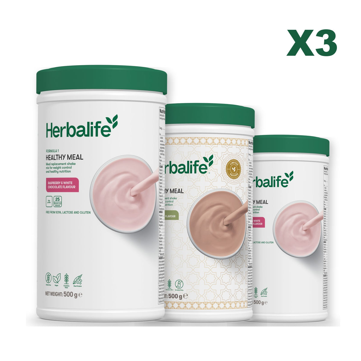 Formula 1 Free From Raspberry and White Chocolate plus 2 flavours of your choice - Dubai Style Chocolate / Free From Raspberry & White Chocolate