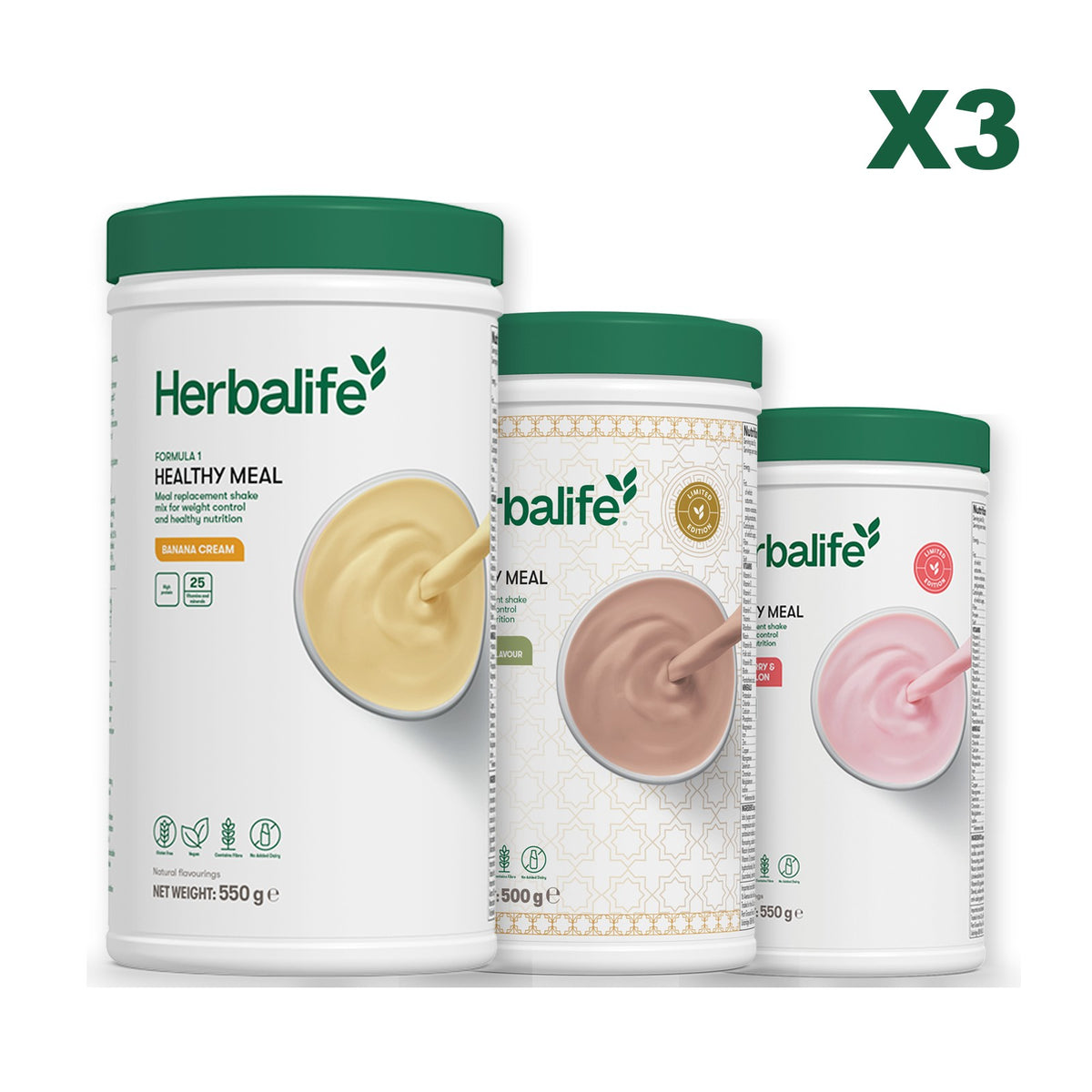 Formula 1 Banana Cream plus 2 flavours of your choice - Dubai Style Chocolate / Strawberry Watermelon