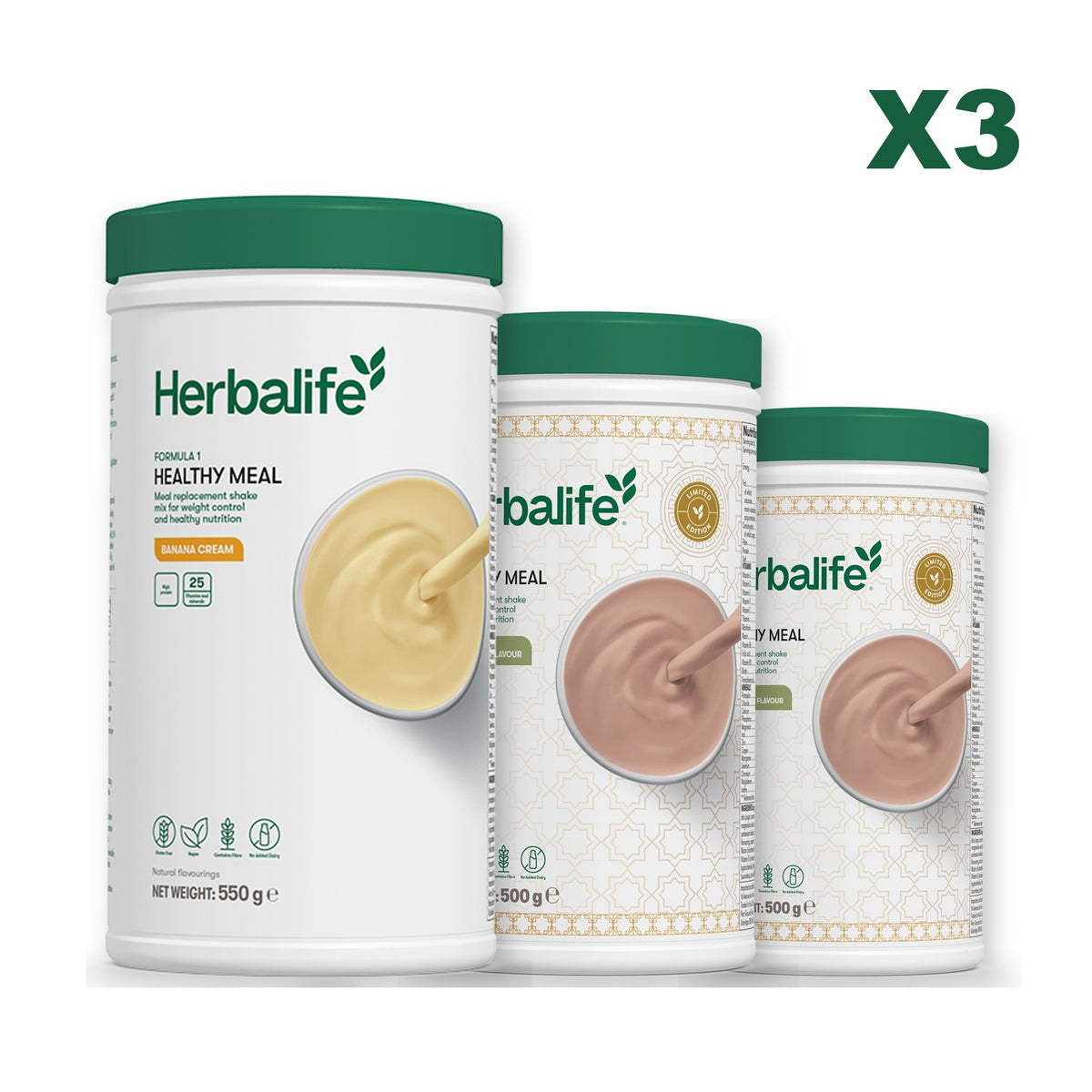 Formula 1 Banana Cream plus 2 flavours of your choice - Dubai Style Chocolate / Dubai Style Chocolate