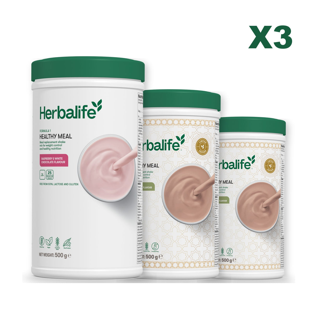 Formula 1 Free From Raspberry and White Chocolate plus 2 flavours of your choice - Dubai Style Chocolate / Dubai Style Chocolate