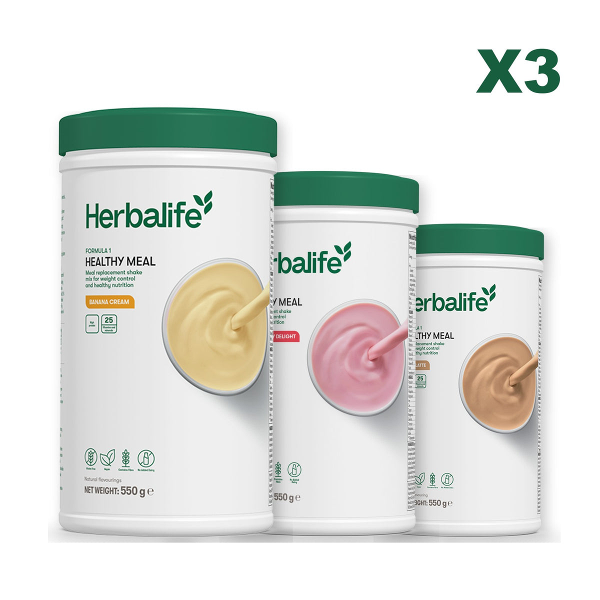 Formula 1 Banana Cream plus 2 flavours of your choice - Strawberry / Cafe Latte