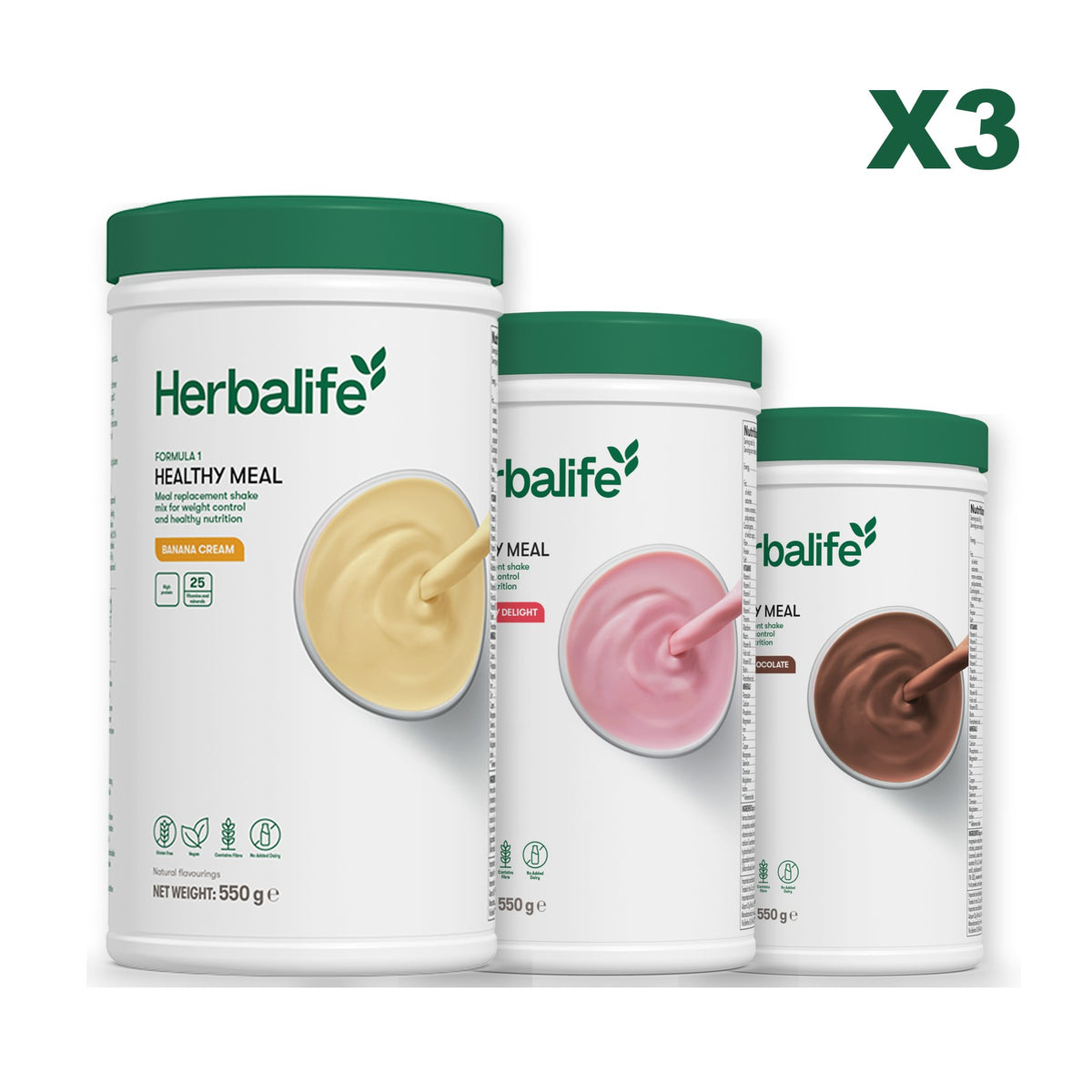 Formula 1 Banana Cream plus 2 flavours of your choice - Strawberry / Chocolate