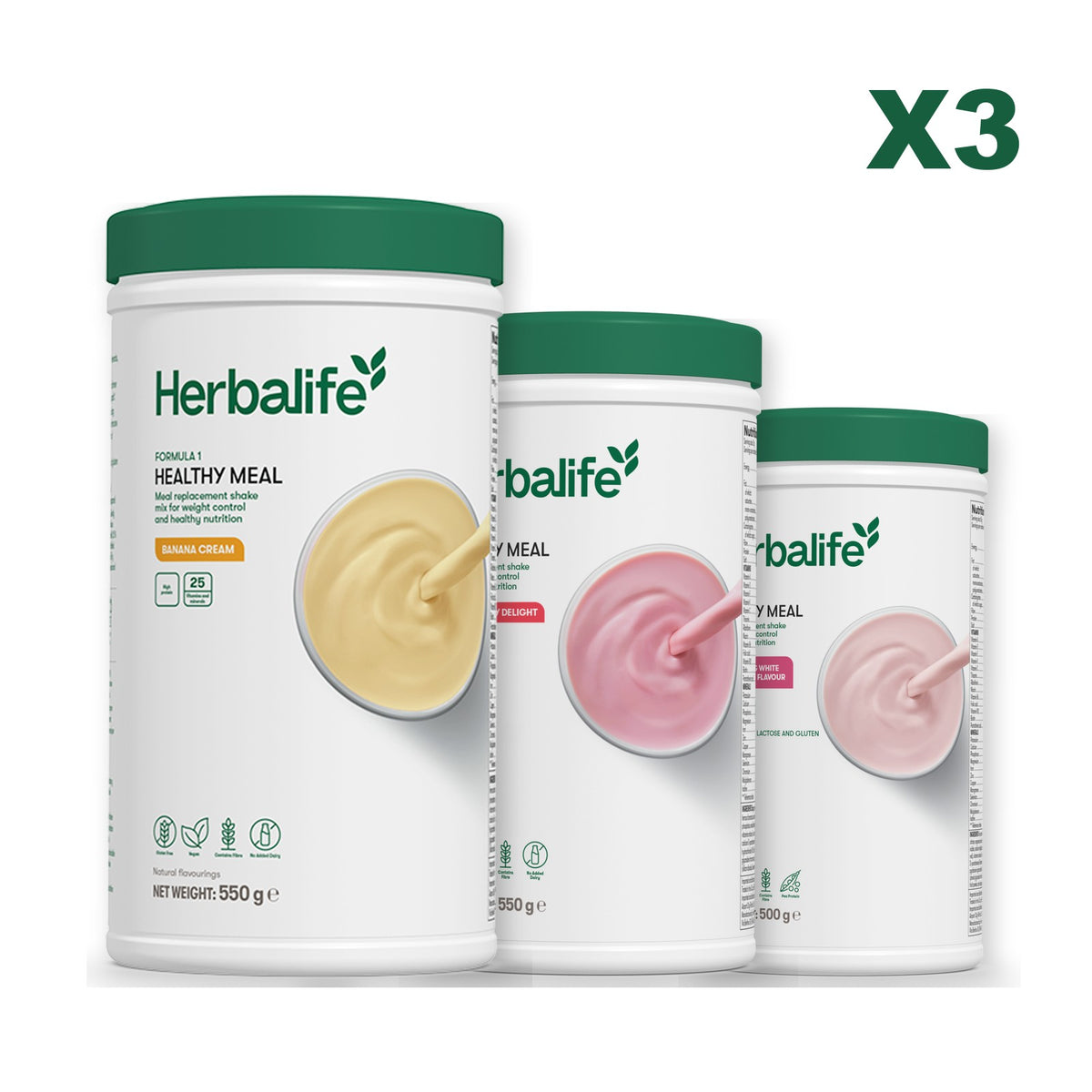 Formula 1 Banana Cream plus 2 flavours of your choice - Strawberry / Free From Raspberry & White Chocolate