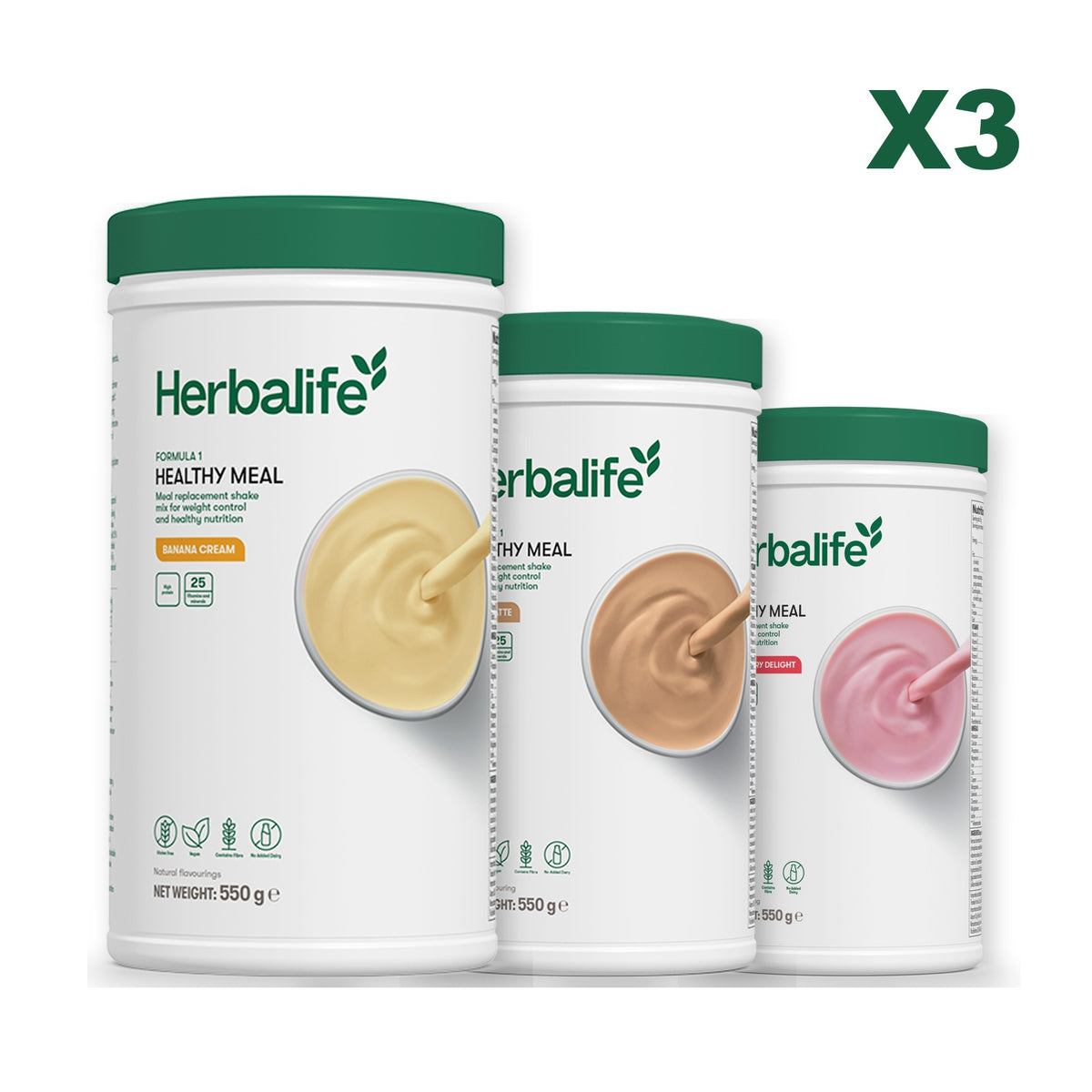 Formula 1 Banana Cream plus 2 flavours of your choice - Cafe Latte / Strawberry