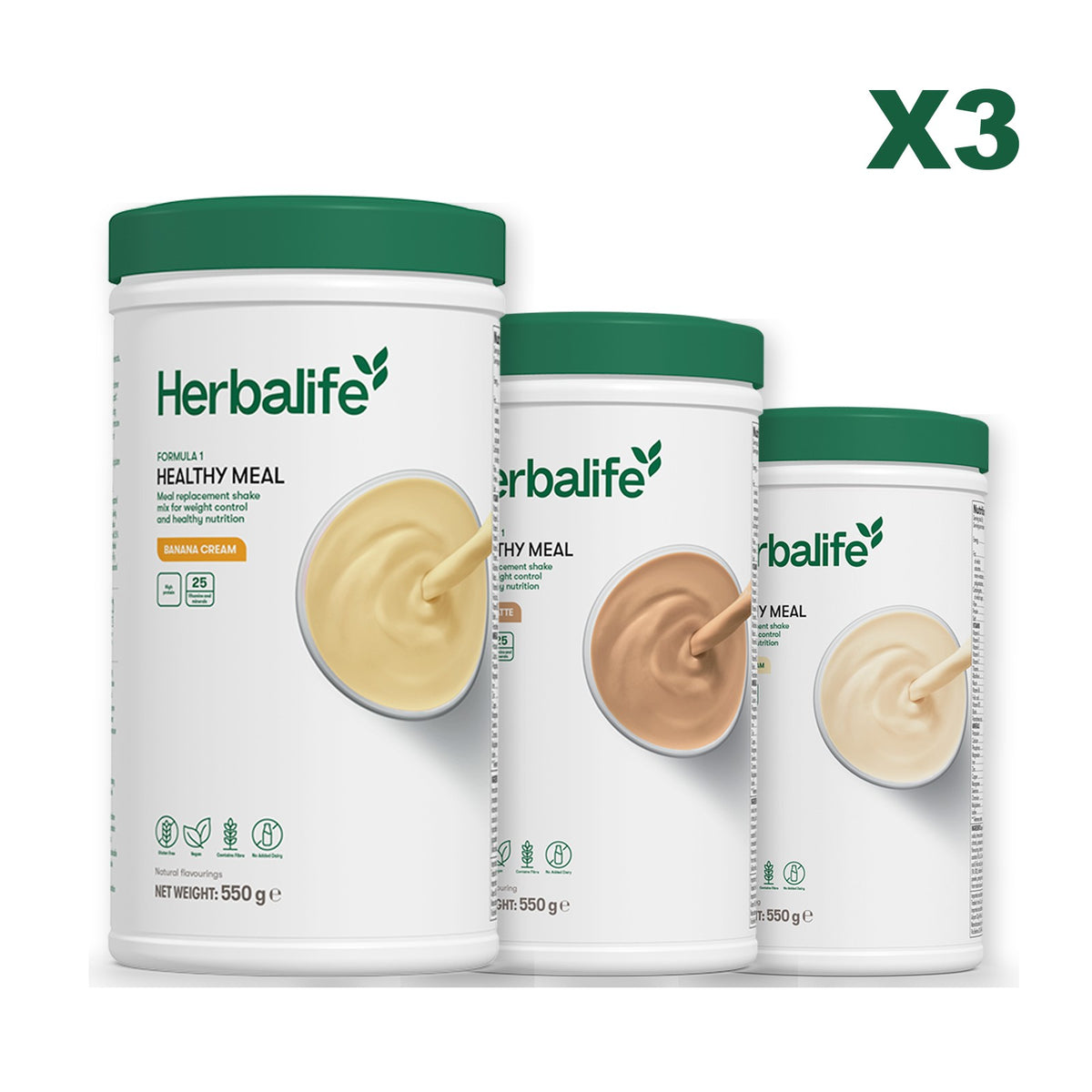 Formula 1 Banana Cream plus 2 flavours of your choice - Cafe Latte / Vanilla