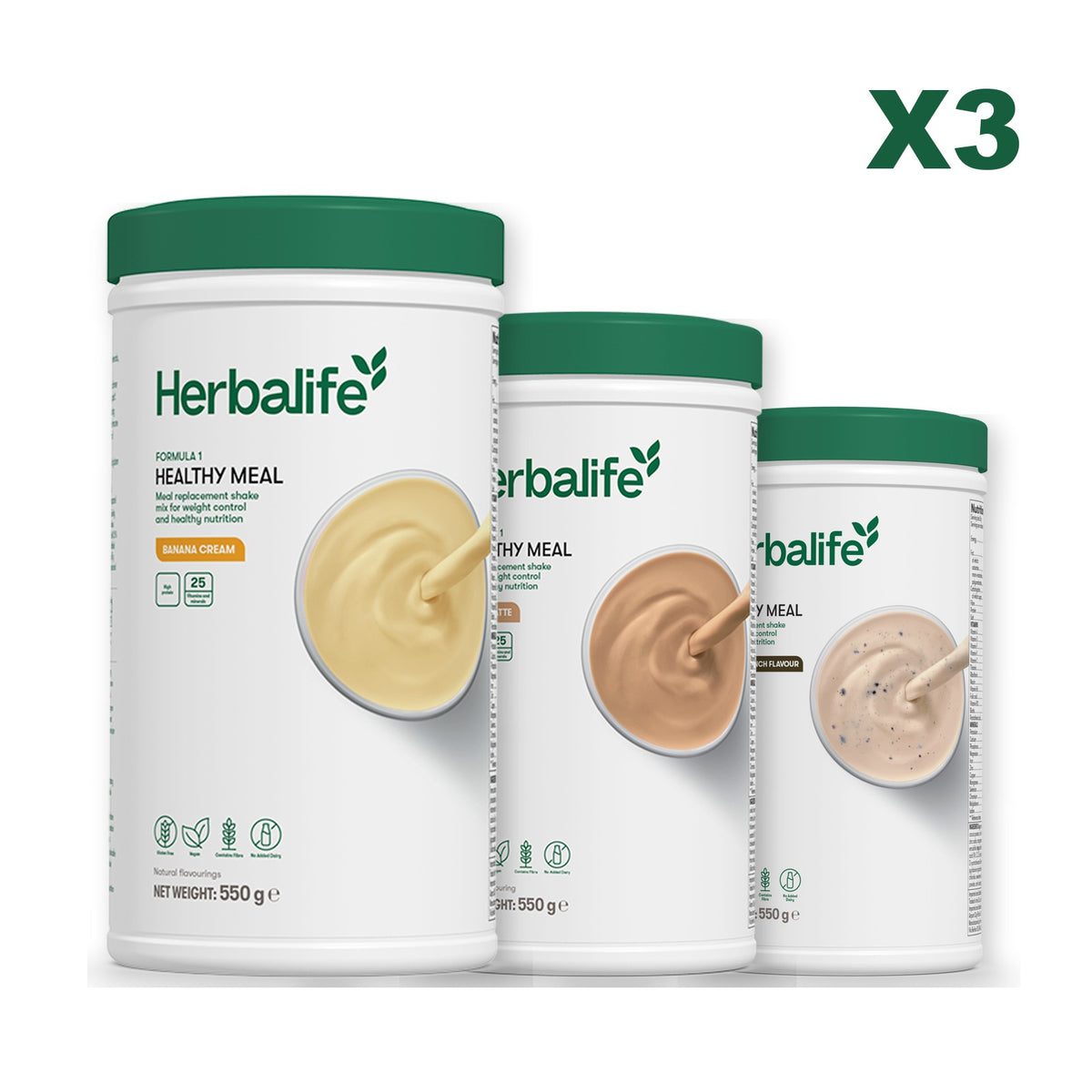 Formula 1 Banana Cream plus 2 flavours of your choice - Cafe Latte / Cookie Crunch