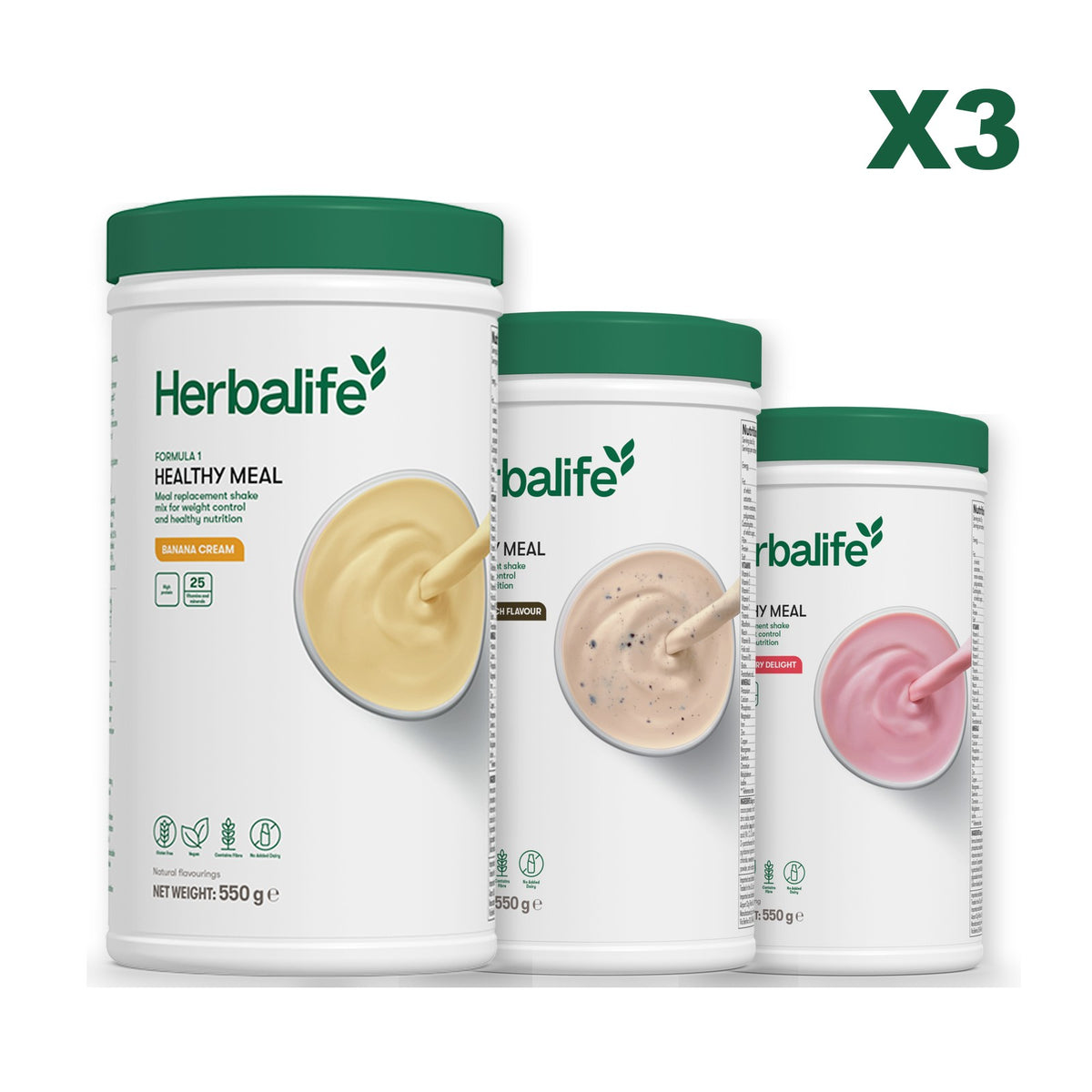 Formula 1 Banana Cream plus 2 flavours of your choice - Cookie Crunch / Strawberry