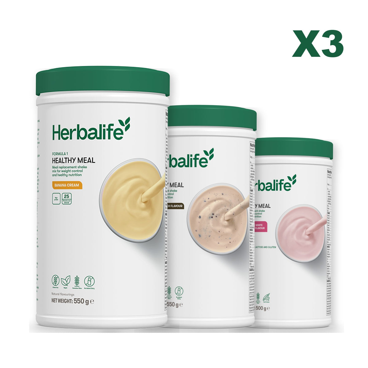 Formula 1 Banana Cream plus 2 flavours of your choice - Cookie Crunch / Free From Raspberry & White Chocolate